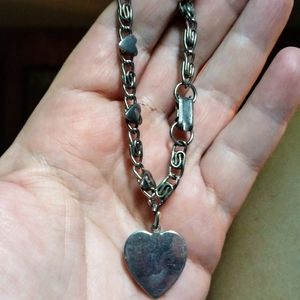 Vintage Silvertone Heart Bracelet